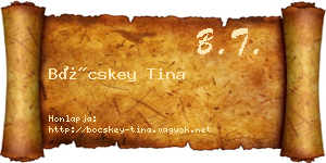 Böcskey Tina névjegykártya